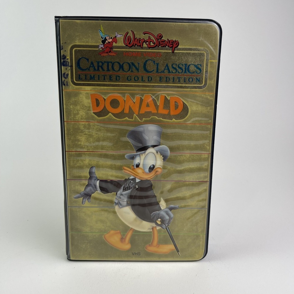 Walt Disney Cartoon Classics Limited Gold Edition Donald VHS Black Clamshell